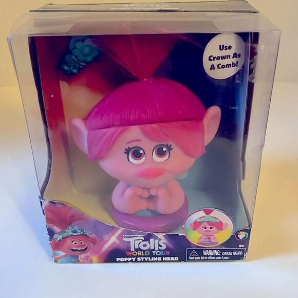 Dreamworks Trolls World Tour Poppy Styling Head Hair Comb Crown 2019 NWT - Picture 1 of 6